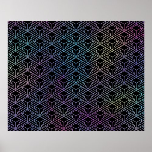 Elegant Modern Abstract Colorful Art Deco Pattern Poster