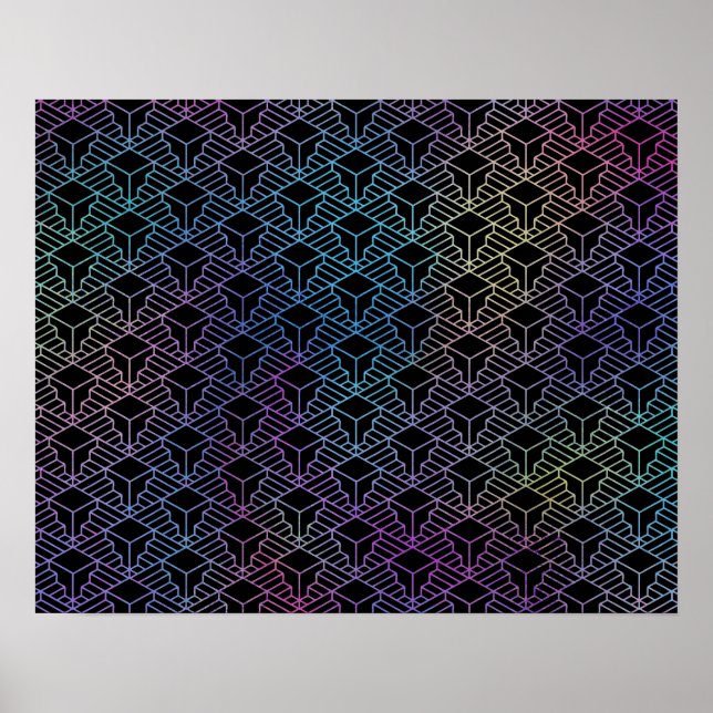 Elegant Modern Abstract Colorful Art Deco Pattern Poster (Front)