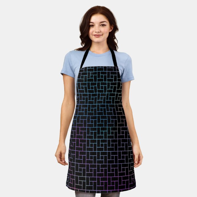 Elegant Modern Abstract Colorful Basket Pattern | Apron (Worn)