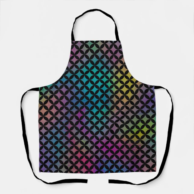 Elegant Modern Abstract Colorful Diamonds Pattern Apron (Front)