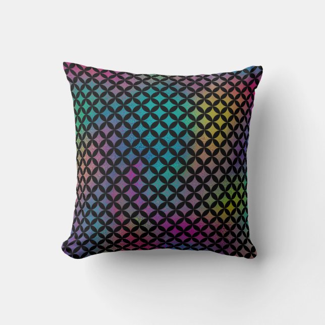 Elegant Modern Abstract Colorful Diamonds Pattern Throw Pillow (Front)