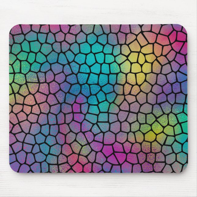 Elegant Modern Abstract Colorful Mosaic Pattern Mouse Pad (Front)
