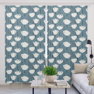 Elegant Modern Abstract Floral Pattern Blackout Curtains