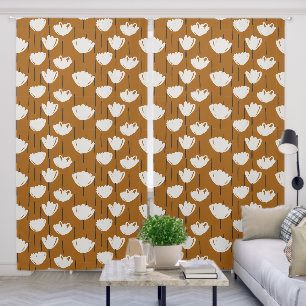 Elegant Modern Abstract Floral Pattern Blackout Curtains