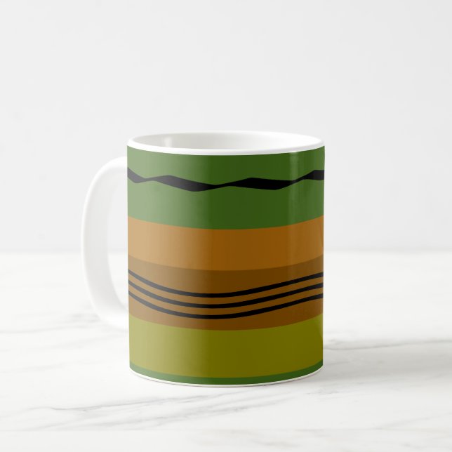 Elegant Modern Abstract Geometric art in green Coffee Mug (Front Left)