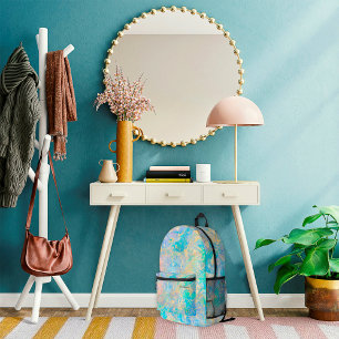 Elegant Modern Abstract Gold Opal Stone Name Printed Backpack