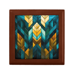 Elegant Modern Abstract Gold Teal Geometric Gift Box