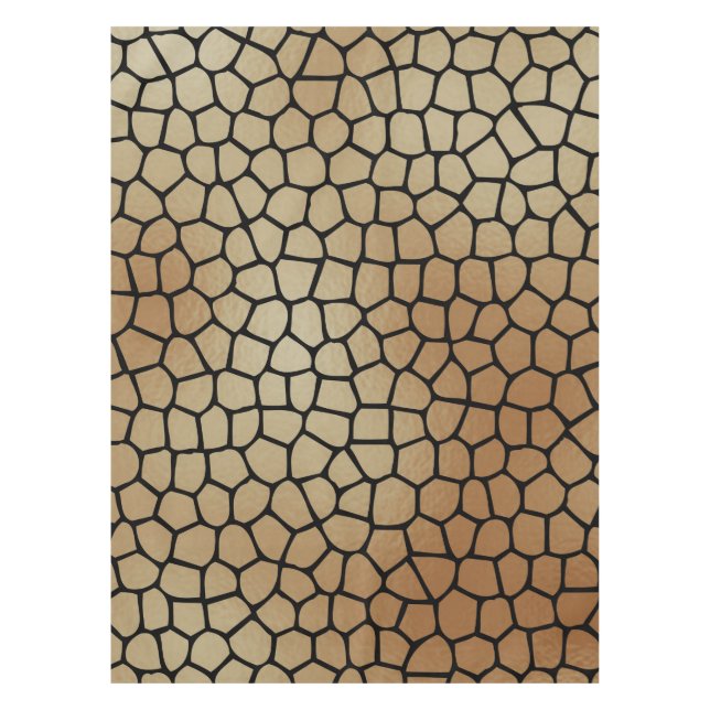 Elegant Modern Abstract Gold Tiles Mosaic Pattern Tablecloth (Front)
