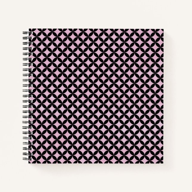 Elegant Modern Abstract Pink Diamonds Pattern | Notebook (Front)