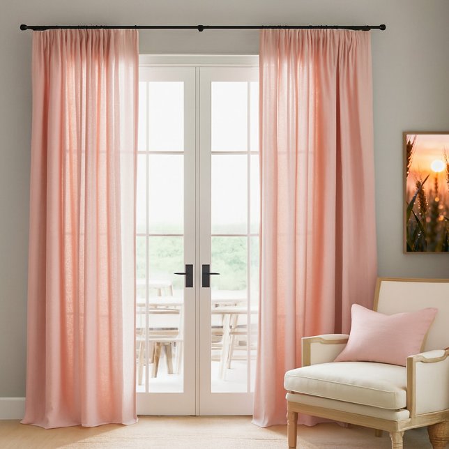 Elegant Modern Abstract Pink Striped  Blackout Curtains (Elegant modern striped curtains in soft peach and pink colors - living room)