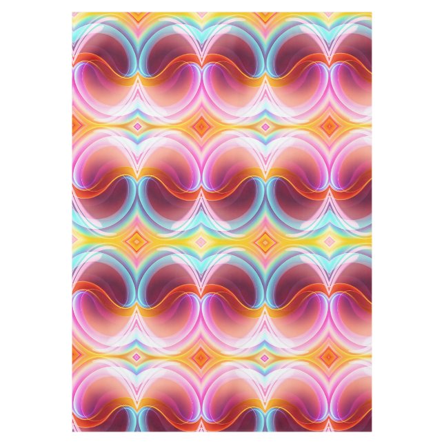 ELEGANT MODERN ABSTRACT PSYCHEDELIC ART TABLECLOTH (Front)