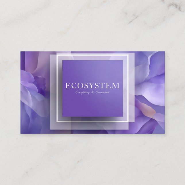 Elegant Modern Abstract Purple Geometric Square Business Card (Front)
