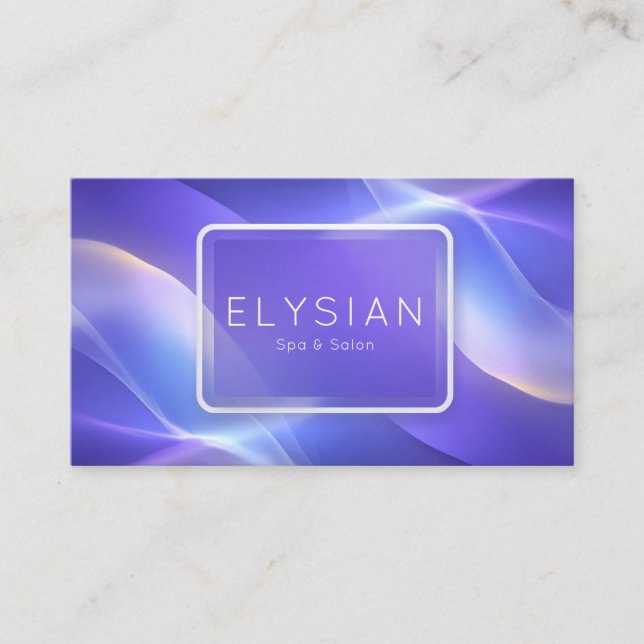 Elegant Modern Abstract Purple Luminous Wave Business Card (Front)