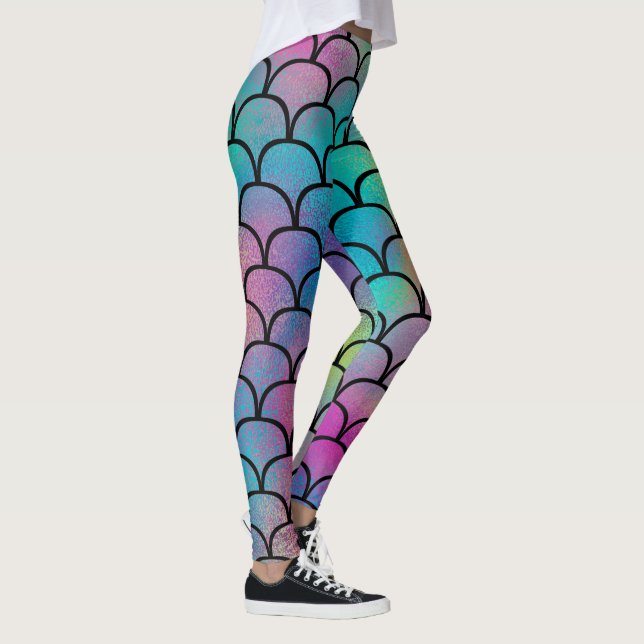 Elegant Modern Abstract Rainbow Scales Pattern | Leggings (Right)