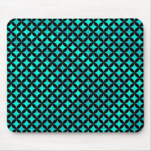 Elegant Modern Abstract Teal Diamonds Pattern Mouse Pad