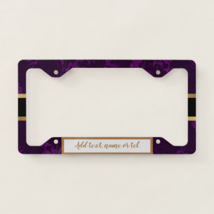 Elegant Modern Add Name Trendy Marble License Plate Frame