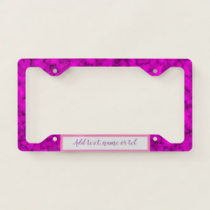 Elegant Modern Add Name Trendy Marble License Plate Frame