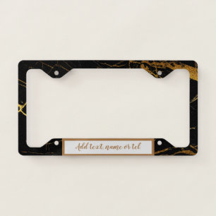 Elegant Modern Add Name Trendy Marble License Plate Frame