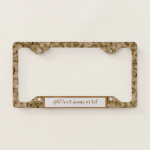 Elegant Modern Add Name Trendy Marble License Plate Frame