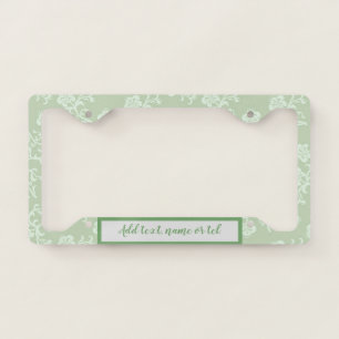 Elegant Modern Add Name Vintage Trendy Floral License Plate Frame