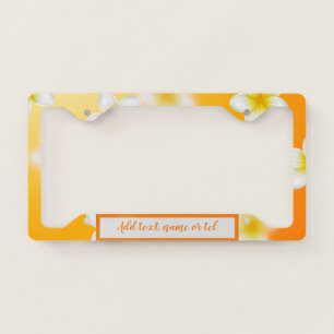Elegant Modern Add Name Vintage Trendy Floral License Plate Frame