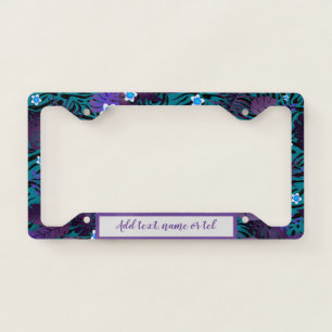 Elegant Modern Add Name Vintage Trendy Floral License Plate Frame