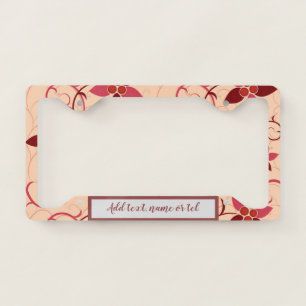Elegant Modern Add Name Vintage Trendy Floral License Plate Frame