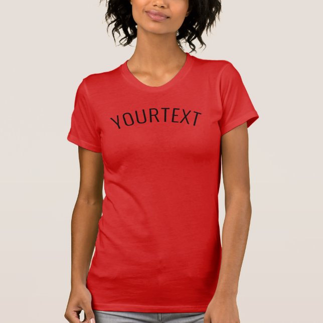 Elegant Modern Add Your Text Women's Slim Fit Red T-Shirt (Front)