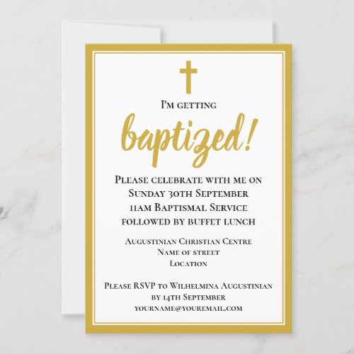 Elegant Modern Adult Baptism Invitation
