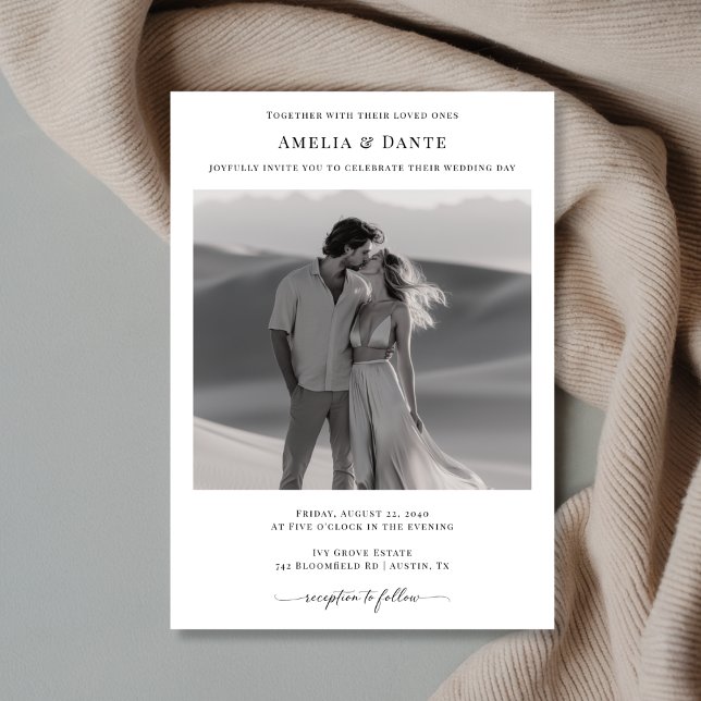 Elegant Modern Affordable Luxury Wedding Photo Invitation (Creator Uploaded)