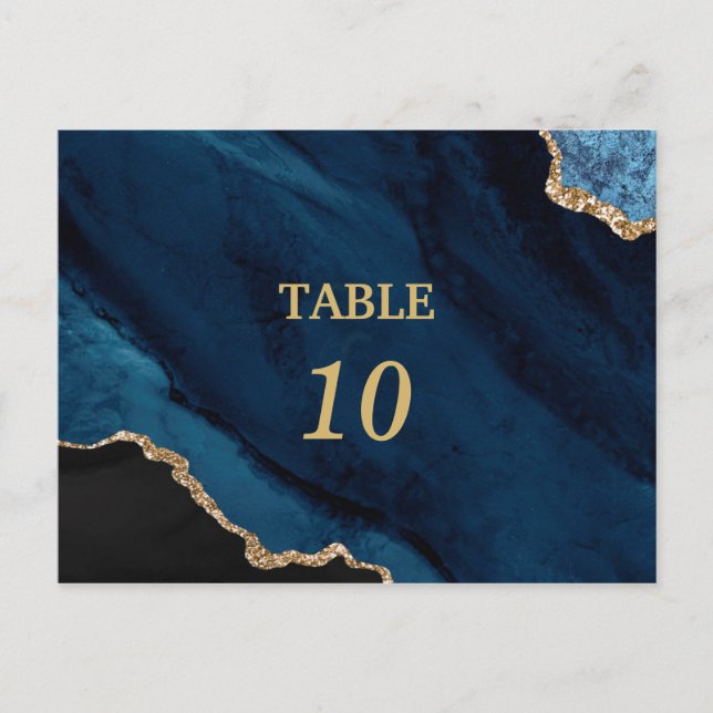 Elegant modern agate Table Number Postcard (Front)