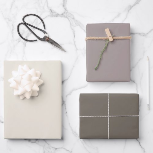 Elegant Modern Alabaster Taupe Gray Solid Color Wrapping Paper Sheets