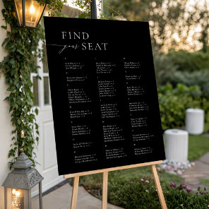 Elegant Modern Alphabetical Find Your Seat Wedding Foam Board