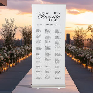 Elegant Modern Alphabetical Seating Chart Retracta Retractable Banner