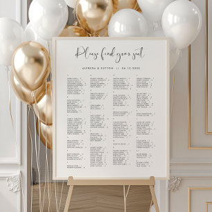 Elegant & Modern Alphabetical Seating Chart Sign
