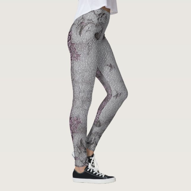 Elegant Modern Angel Vintage Trendy Floral Leggings (Right)