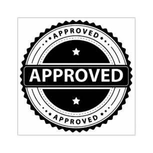 Elegant Modern Approved Rubber Stamp