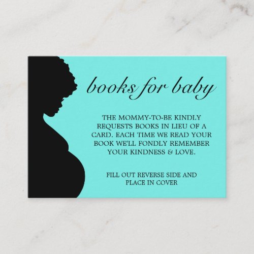 Elegant Modern Aqua Tiffany Books for Baby Shower Enclosure Card