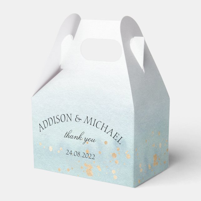 Elegant Modern Aquerell Wedding Favor Boxes (Front Side)