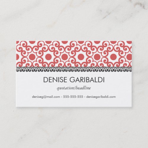 Elegant Modern Arabesque Business Calling Card Business Card Template