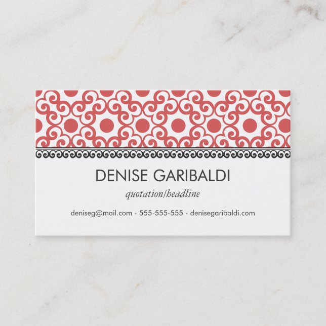 Elegant Modern Arabesque Business Calling Card (Front)