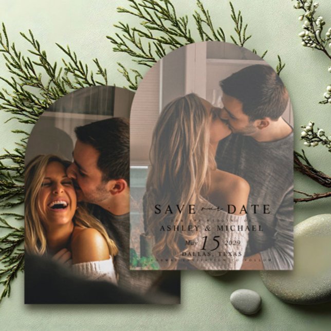 Elegant Modern Arch2 Photo Minimalist Wedding Save The Date (Creator Uploaded)