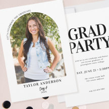 Elegant Modern Arch Photo Graduation Party