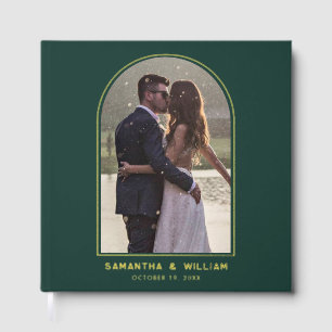 Elegant Modern Arch Photo Wedding Foil Guest Book