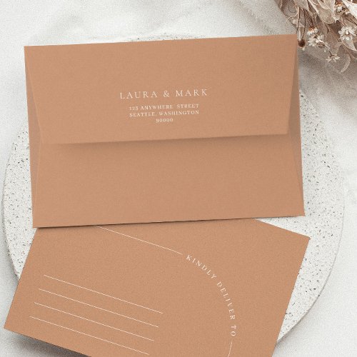 Elegant Modern Arch Rust Wedding Envelope
