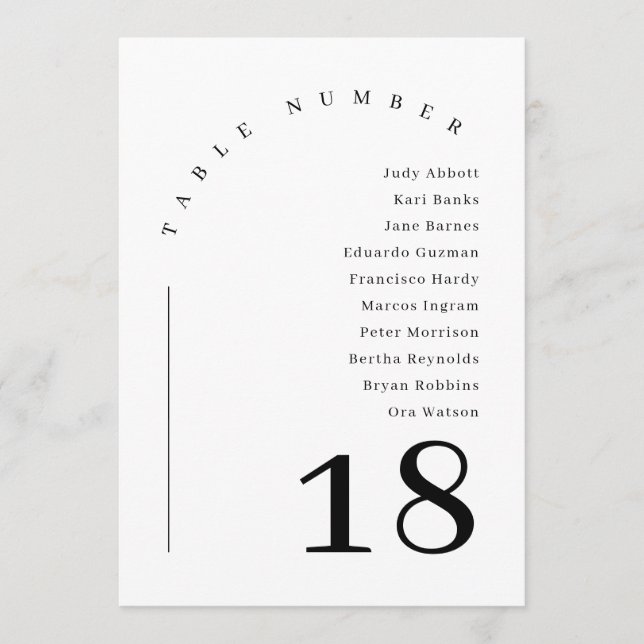 Elegant Modern Arch Wedding Seating Chart Table Invitation (Front)