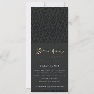 ELEGANT MODERN ART DECO BLACK BRIDAL SHOWER INVITATION