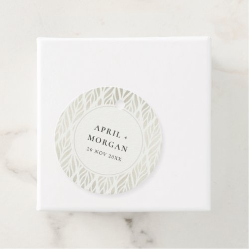 ELEGANT MODERN ART DECO WHITE SILVER FOIL WEDDING  FAVOR TAGS