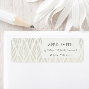 ELEGANT MODERN ART DECO WHITE SILVER FOIL WEDDING LABEL