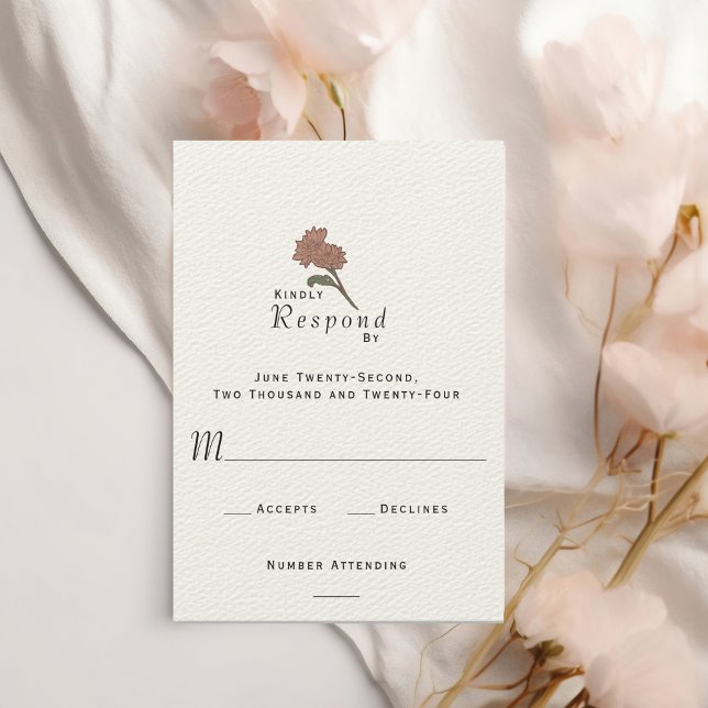 Elegant Modern Art Nouveau Floral Formal Wedding RSVP Card (Creator Uploaded)